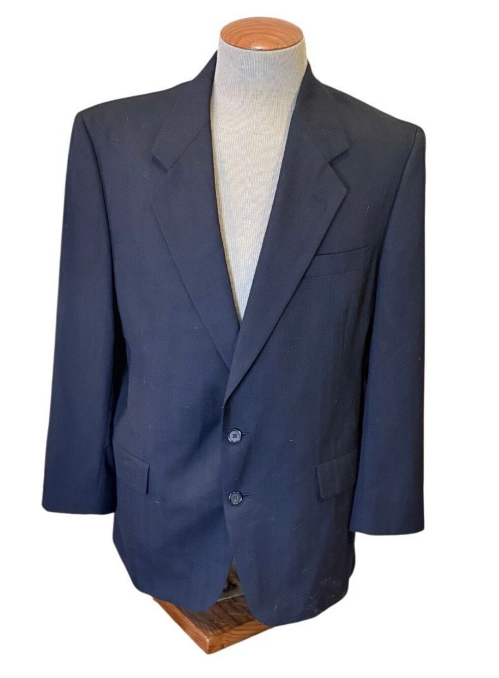 Hart Schaffner Marx Men’s Classic Navy Blue Blazer 44R Professional Preppy Acade